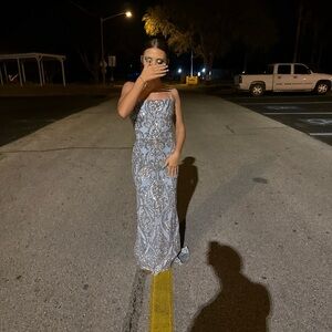 B. Smart Silver Maxi Dress